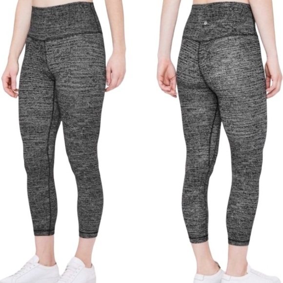 Lululemon Align Pant II *25" Leggings Twillines Ice Grey Black High Rise Waist - Picture 1 of 16